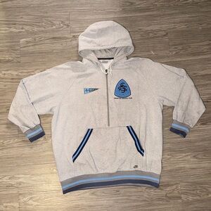 Nike Smart Set Brooklyn Athletic Club Hoodie Mens XL 1/2 Zip Pullover Gray Retro